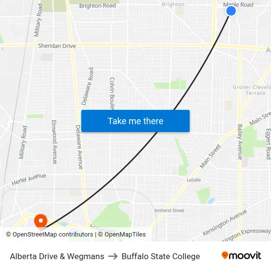 Alberta Drive & Wegmans to Buffalo State College map