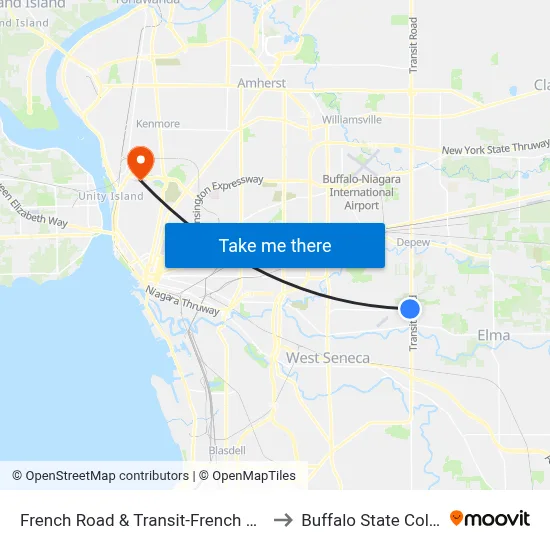 French Road & Transit-French Square to Buffalo State College map