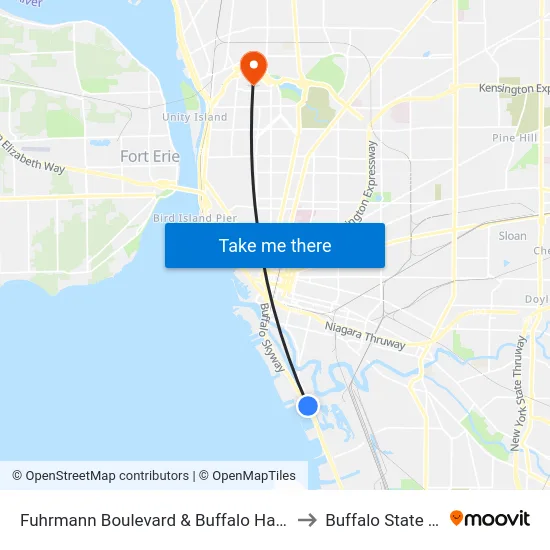 Fuhrmann Boulevard & Buffalo Harbor State Park to Buffalo State College map