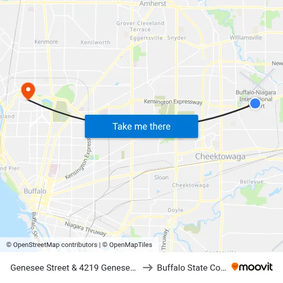 Genesee Street & 4219 Genesee Street to Buffalo State College map