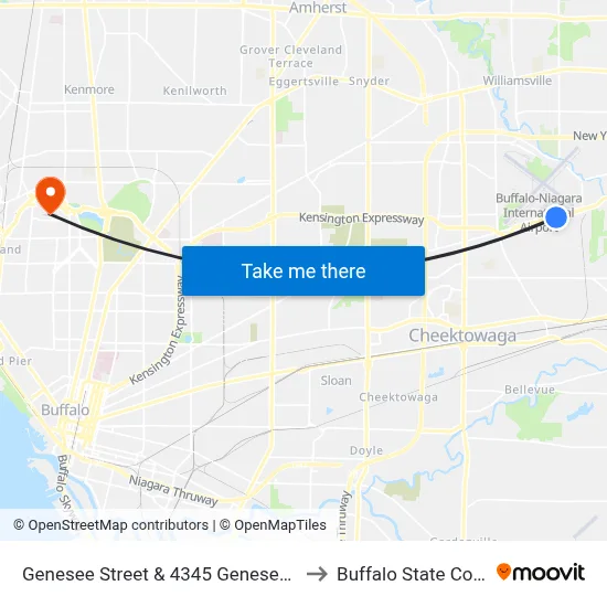 Genesee Street & 4345 Genesee Street to Buffalo State College map