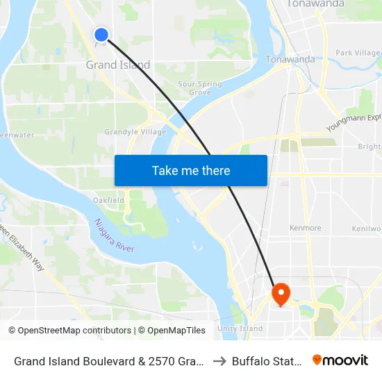 Grand Island Boulevard & 2570 Grand Island Boulevard to Buffalo State College map