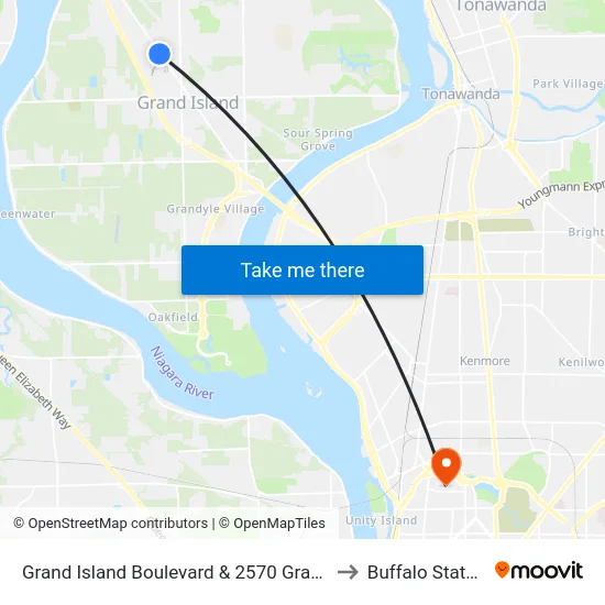 Grand Island Boulevard & 2570 Grand Island Boulevard to Buffalo State College map