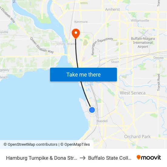 Hamburg Turnpike & Dona Street to Buffalo State College map