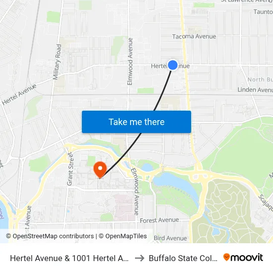 Hertel Avenue & 1001 Hertel Avenue to Buffalo State College map