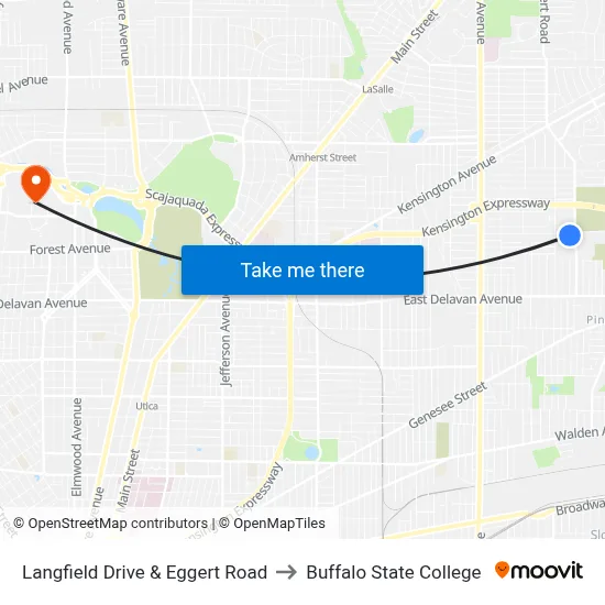 Langfield Drive & Eggert Road to Buffalo State College map
