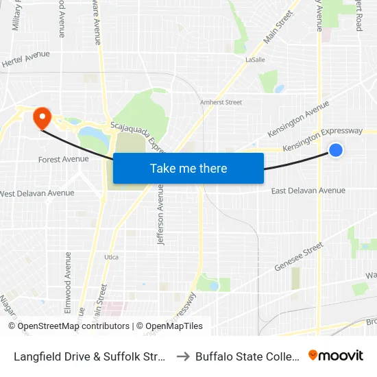 Langfield Drive & Suffolk Street to Buffalo State College map