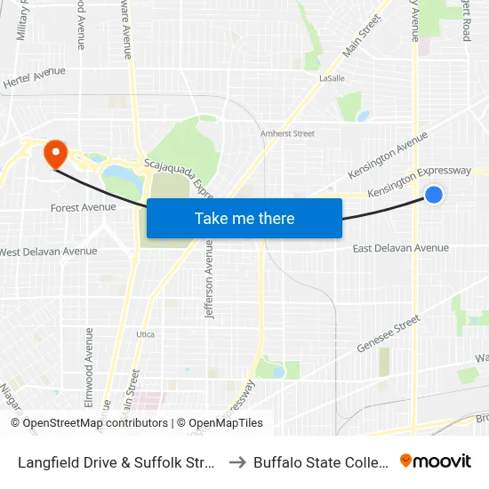 Langfield Drive & Suffolk Street to Buffalo State College map