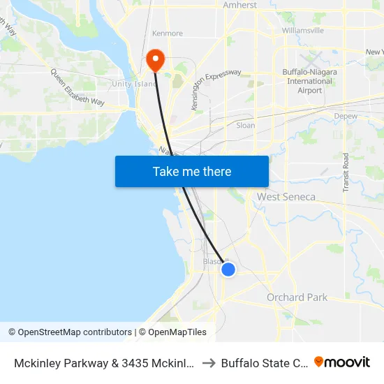 Mckinley Parkway & 3435 Mckinley Parkway to Buffalo State College map