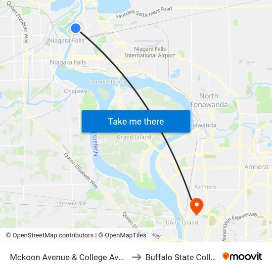 Mckoon Avenue & College Avenue to Buffalo State College map