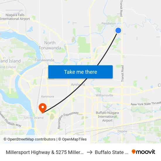 Millersport Highway & 5275 Millersport Highway to Buffalo State College map