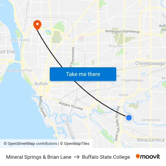 Mineral Springs & Brian Lane to Buffalo State College map