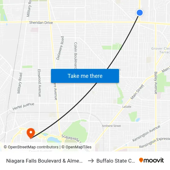 Niagara Falls Boulevard & Almeda Avenue to Buffalo State College map