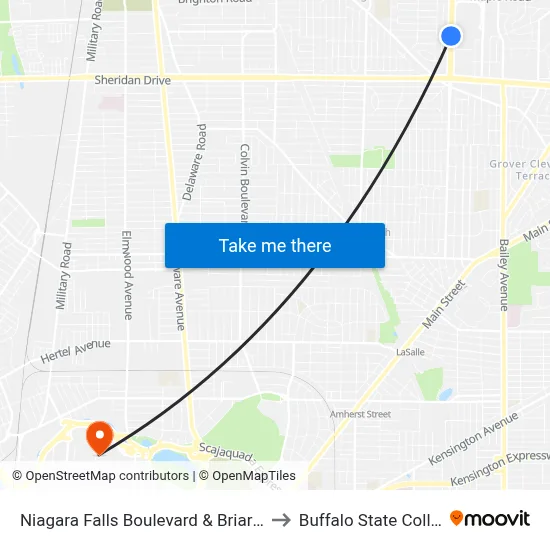 Niagara Falls Boulevard & Briarhurst to Buffalo State College map