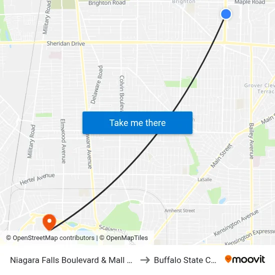Niagara Falls Boulevard & Mall Entrance to Buffalo State College map