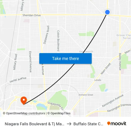 Niagara Falls Boulevard & Tj Maxx Plaza to Buffalo State College map