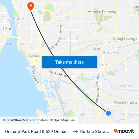 Orchard Park Road & 629 Orchard Park Road to Buffalo State College map