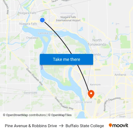 Pine Avenue & Robbins Drive to Buffalo State College map