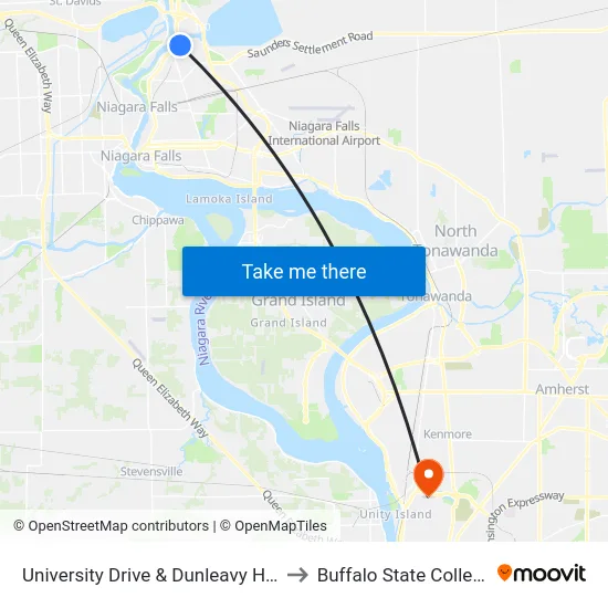 University Drive & Dunleavy Hall to Buffalo State College map