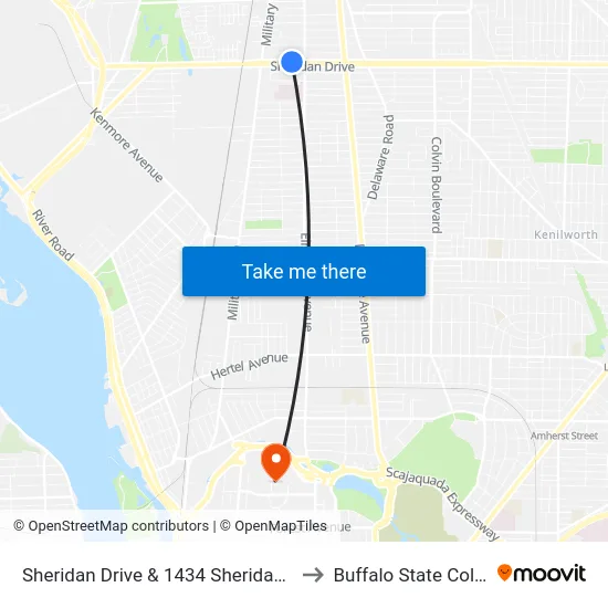 Sheridan Drive & 1434 Sheridan Drive to Buffalo State College map