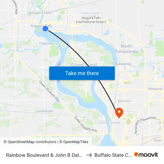Rainbow Boulevard & John B Daly Boulevard to Buffalo State College map