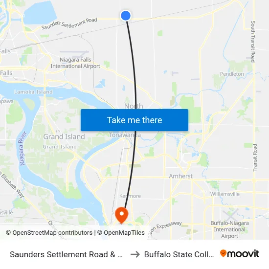 Saunders Settlement Road & Nccc to Buffalo State College map