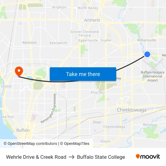 Wehrle Drive & Creek Road to Buffalo State College map