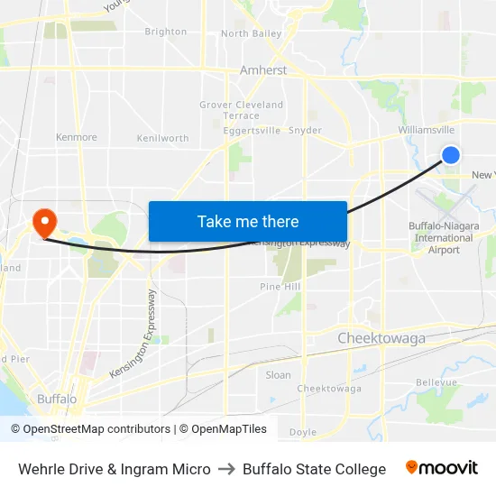 Wehrle Drive & Ingram Micro to Buffalo State College map