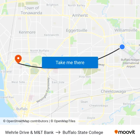 Wehrle Drive & M&T Bank to Buffalo State College map