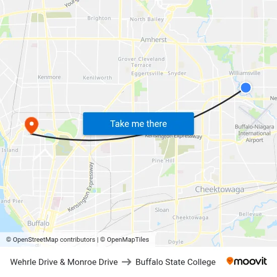 Wehrle Drive & Monroe Drive to Buffalo State College map