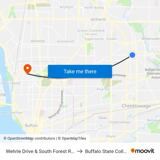 Wehrle Drive & South Forest Road to Buffalo State College map