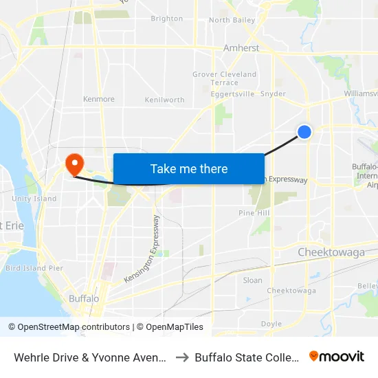 Wehrle Drive & Yvonne Avenue to Buffalo State College map