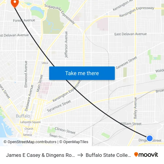 James E Casey & Dingens Road to Buffalo State College map