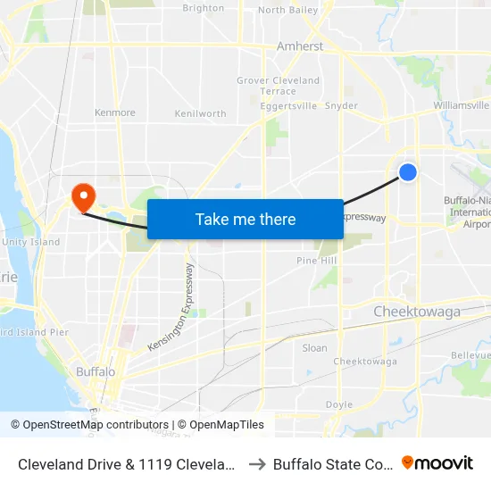 Cleveland Drive & 1119 Cleveland Drive to Buffalo State College map