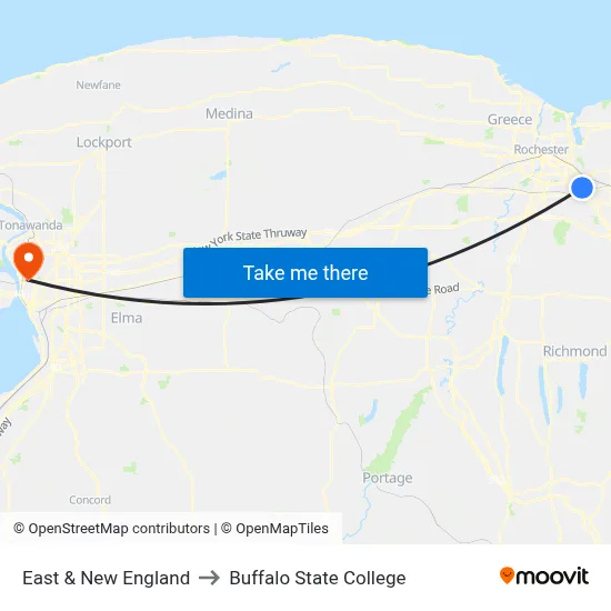 East & New England to Buffalo State College map