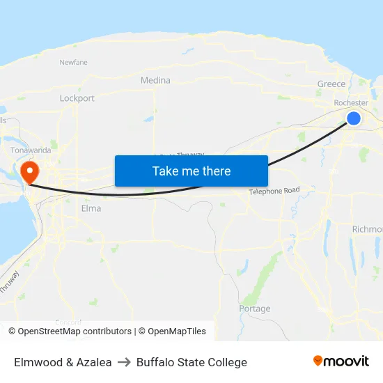 Elmwood & Azalea to Buffalo State College map