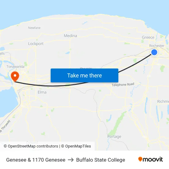 Genesee & 1170 Genesee to Buffalo State College map