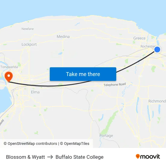 Blossom & Wyatt to Buffalo State College map
