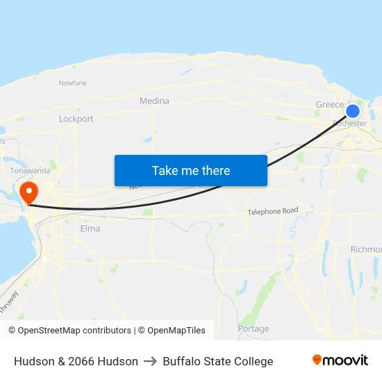 Hudson & 2066 Hudson to Buffalo State College map