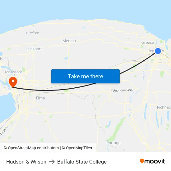 Hudson & Wilson to Buffalo State College map