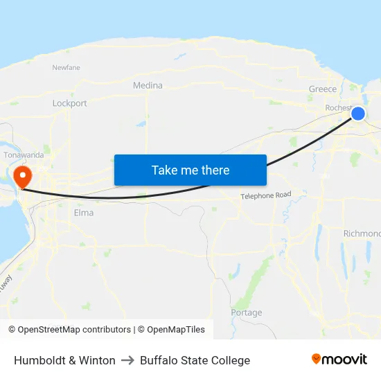 Humboldt & Winton to Buffalo State College map