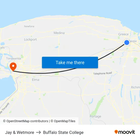 Jay & Wetmore to Buffalo State College map