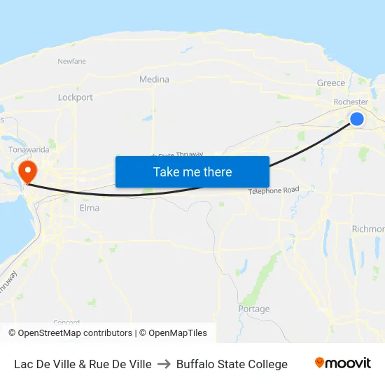 Lac De Ville & Rue De Ville to Buffalo State College map