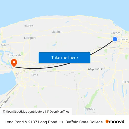 Long Pond & 2137 Long Pond to Buffalo State College map