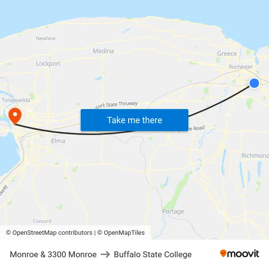 Monroe & 3300 Monroe to Buffalo State College map