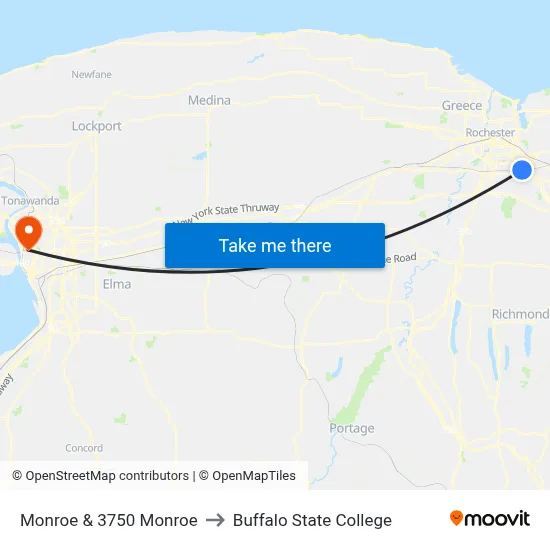 Monroe & 3750 Monroe to Buffalo State College map