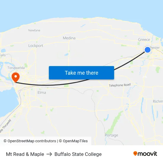 Mt Read & Maple to Buffalo State College map