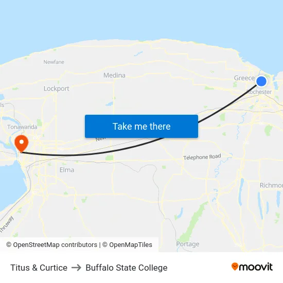 Titus & Curtice to Buffalo State College map
