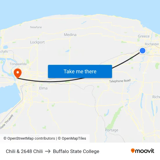 Chili & 2648 Chili to Buffalo State College map