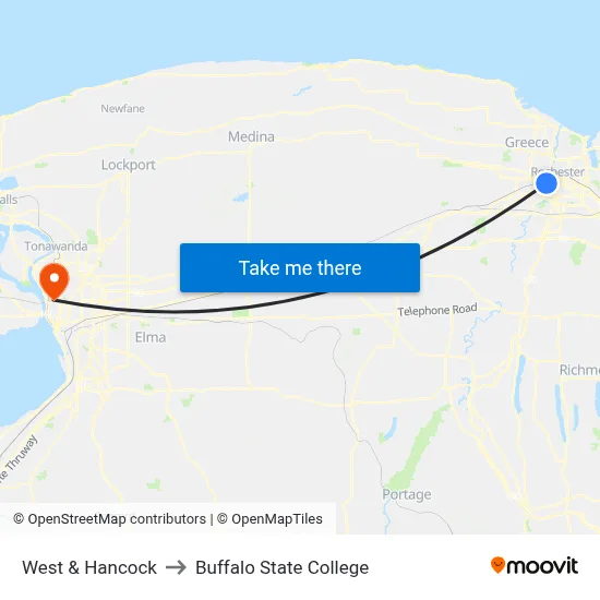West & Hancock to Buffalo State College map